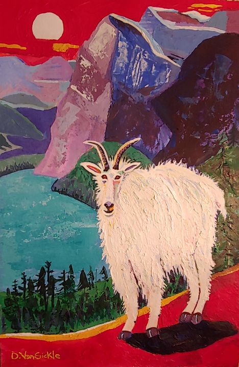 Grinnell Glacier Mountain Goat - Darlene Van Sickle