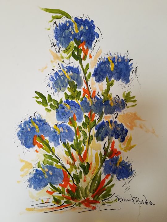 Blue Flowers - Richard Rueda Gallery