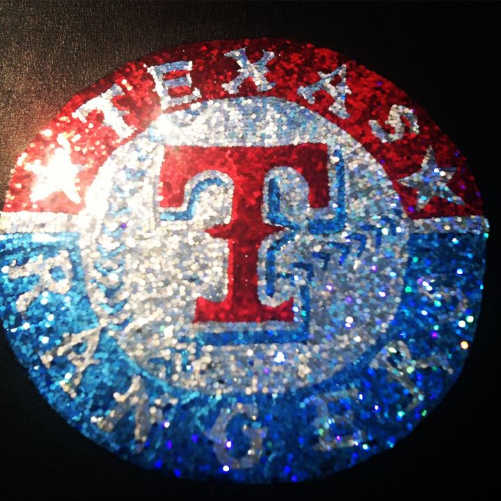 Texas Rangers 12'' Sugar Skull Sign