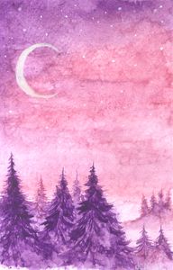 Half moon and purple forest