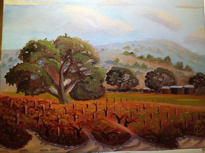 Vintage autumn vineyard - Affordable oil paintings