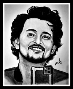 A portrait sketch of darshan raval