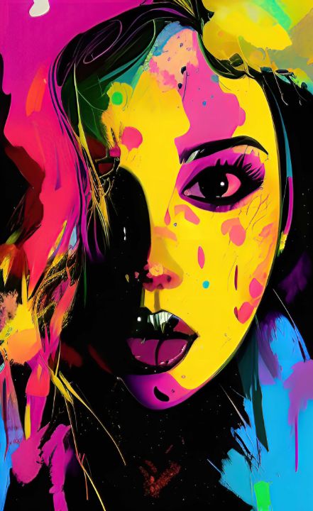 Drawing Art Colorful Cool Girl - Blue Digital Studio - Digital Art, People  & Figures, Fashion, Female - ArtPal