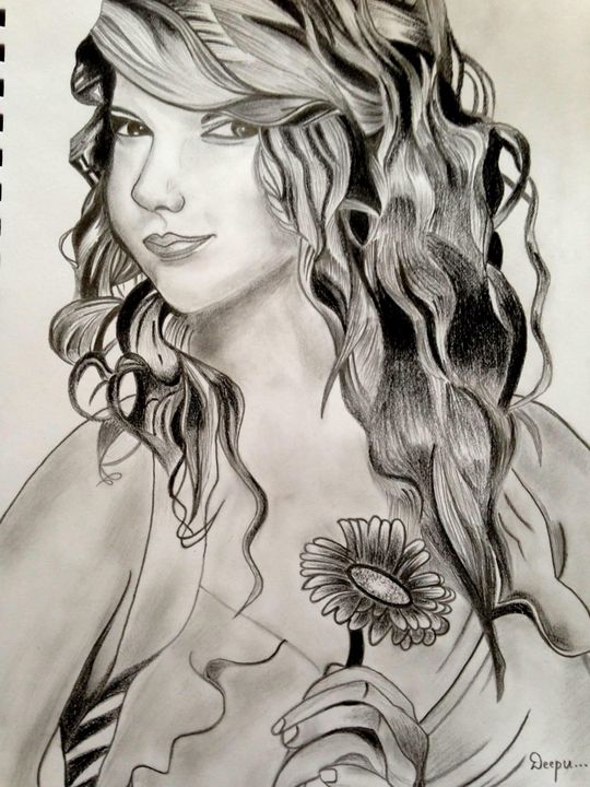 Pencil Sketch of Beautiful Girl  DesiPainterscom