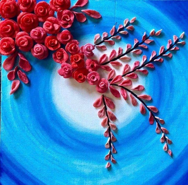 Roses clay Art painting - Deepu's Paintings - Crafts & Other Art, Other  Crafts & Art - ArtPal