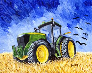 Wheatfield with Crows and a Deere - Rich Janney Artwork