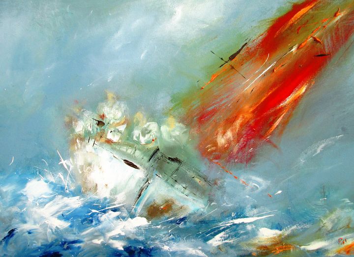 semi abstract sailing painting - www.pixi-arts.com