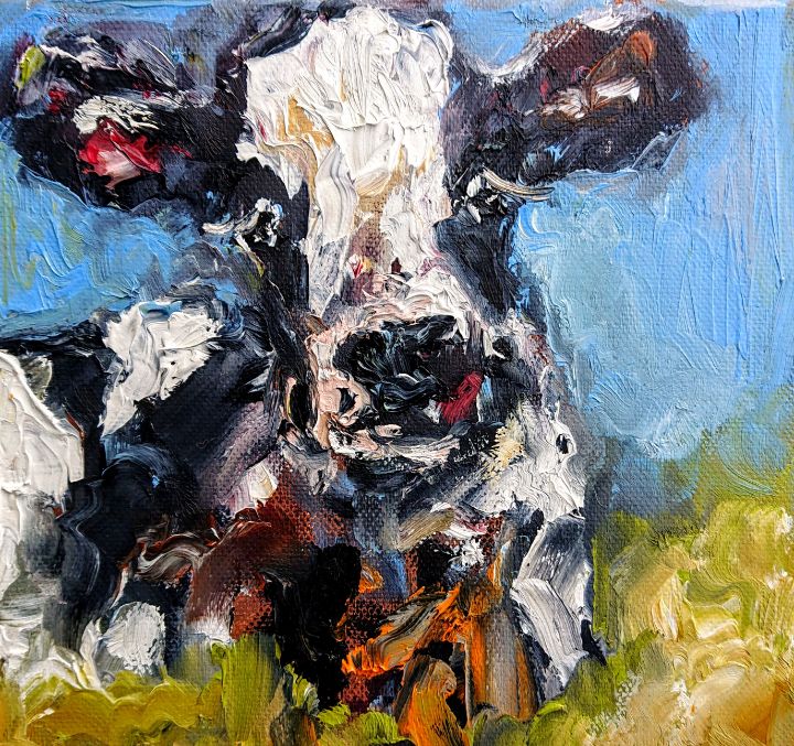 Painting of  cow bovine - www.pixi-arts.com