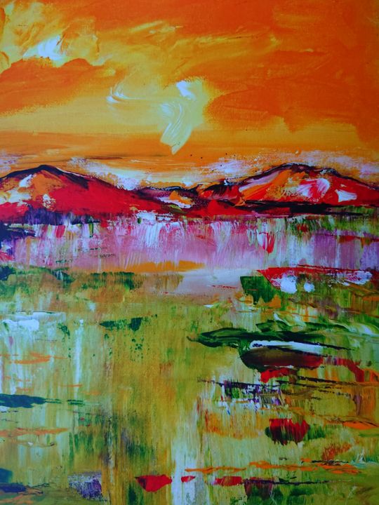 Warm abstract landscape paintings - www.pixi-arts.com
