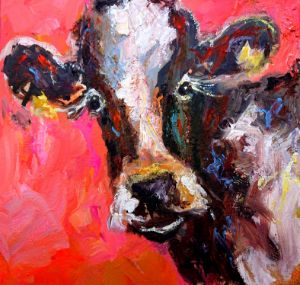 colorful cow painting
