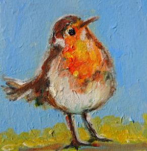 Christmas robin painting