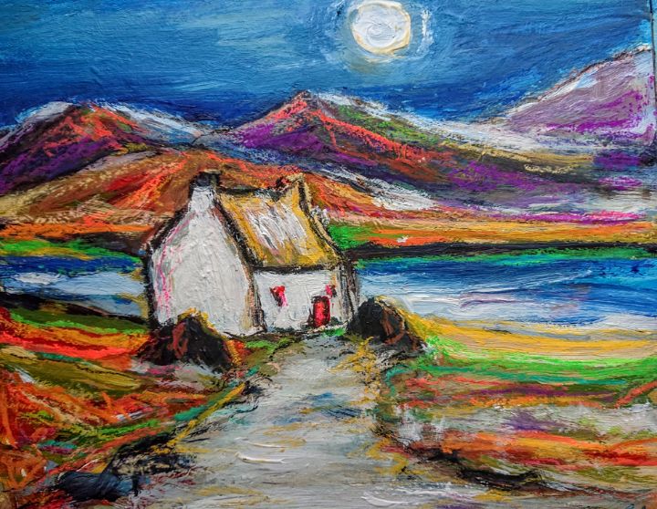 Cottages in the moonlight - www.pixi-arts.com