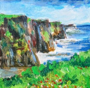Colorful cliffs of moher Ireland art - www.pixi-arts.com