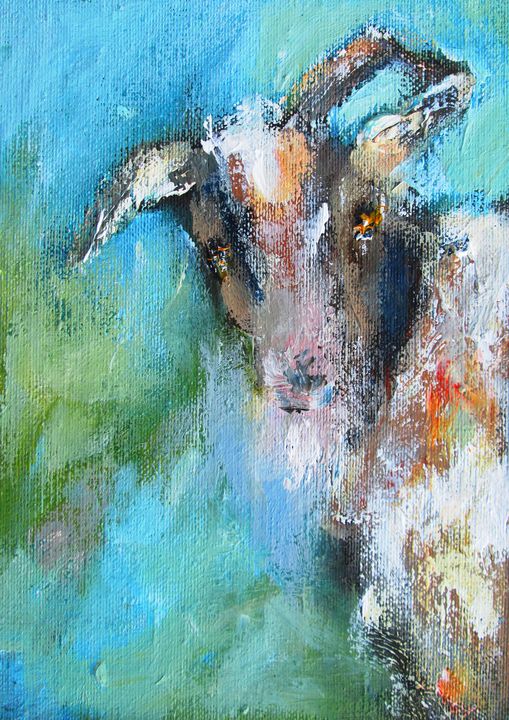 Paintings of animals goats  - Paintings & Prints, Animals,  Birds, & Fish, Farm Animals, Goats - ArtPal