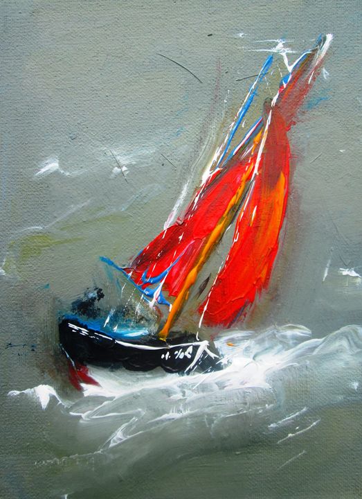 painting  galway hooker sailing boat - www.pixi-arts.com