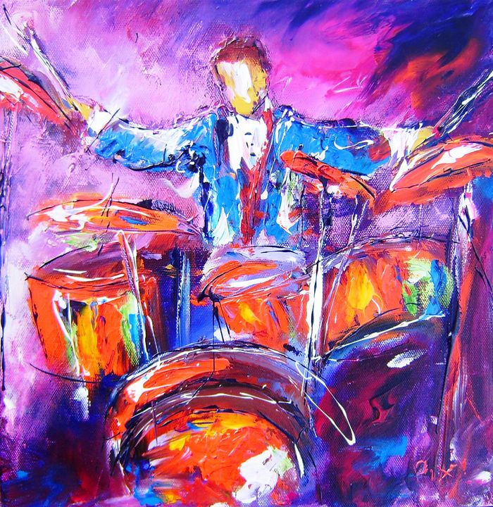 paintings of rock drummers - www.pixi-arts.com