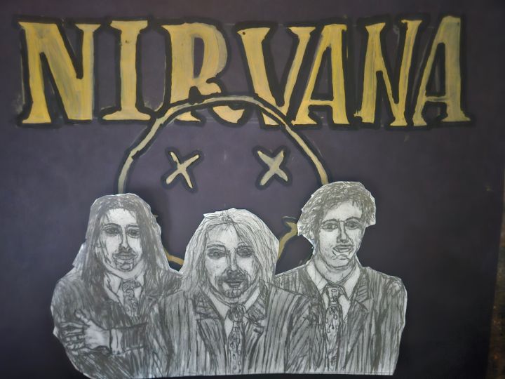 NIRVANA SIGNED POSTER WITH DRAWINGS