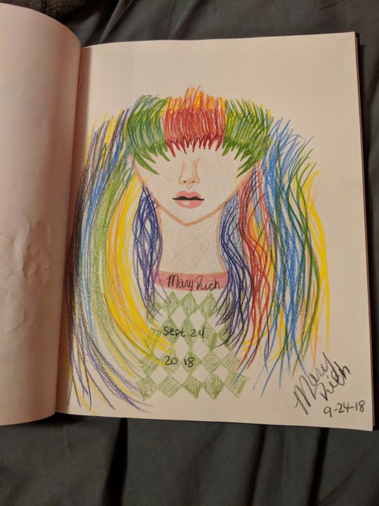 Rainbow hair - Mary Rich - Drawings & Illustration, Abstract, Color - ArtPal Rainbow hair - Mary Rich - Drawings & Illustration, Abstract, Color - ArtPal