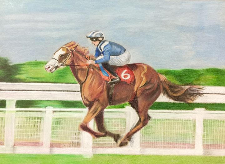 horse jockey drawing