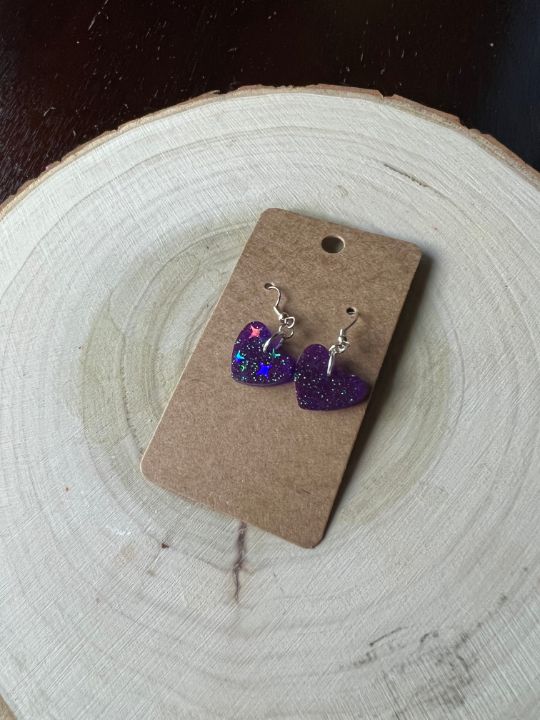 Purple Heart earrings - Kaitlynn Garza Arts