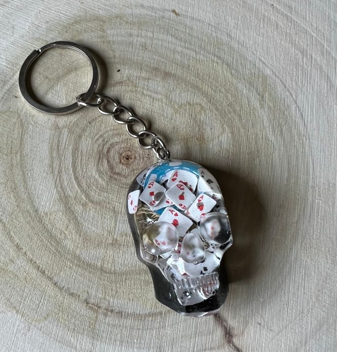 Poker skull keychain - Kaitlynn Garza Arts - Crafts & Other Art, Key Chains  - ArtPal