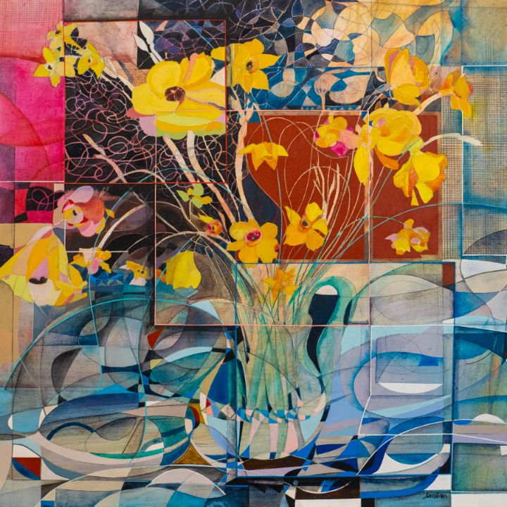 Abstracted Flowers - John Sarafian Art - Paintings & Prints, Flowers ...