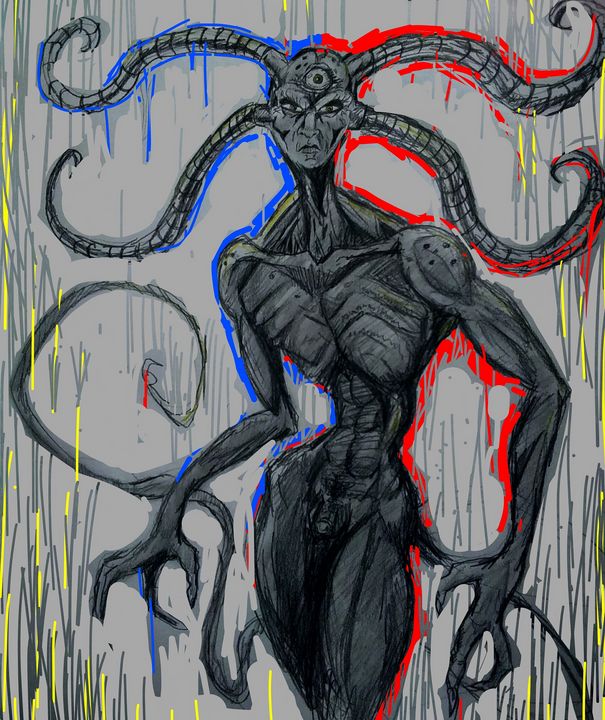 Three eyed demon - Mark45xxx - Drawings & Illustration, People ...