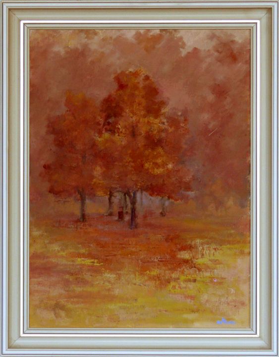 Colourful autumn trees ,oil paint. - ARTISTICAA - Paintings & Prints,  Landscapes & Nature, Forests, Boreal & Temperate - ArtPal