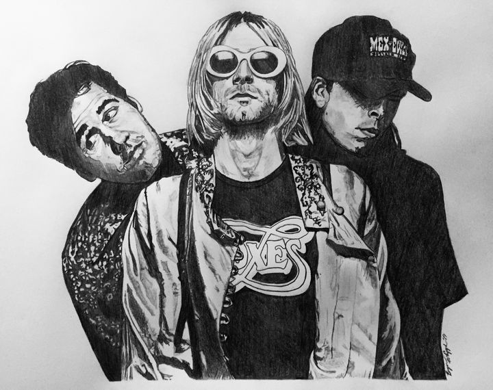 Nirvana band art prints - Bryan Whipple Portraits - Drawings & Illustration, Entertainment, Music, Alternative - ArtPal