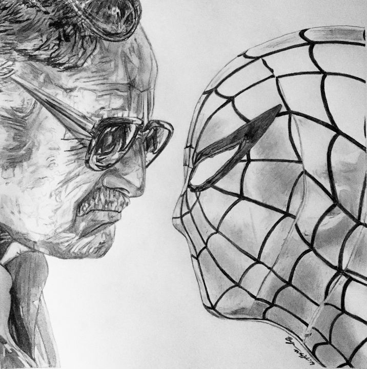 Stan Lee Drawing Spiderman