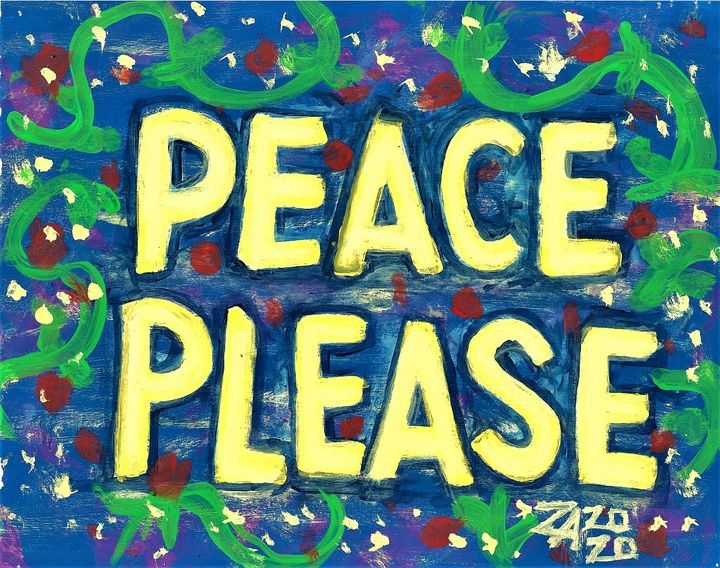 PEACE PLEASE - Zulnun's Art - Paintings & Prints, Abstract, Color