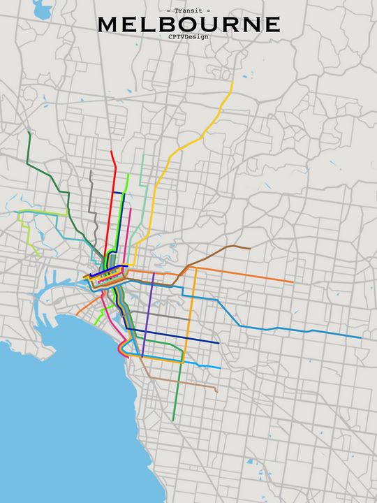 Melbourne Transit Map - CPTVDesign