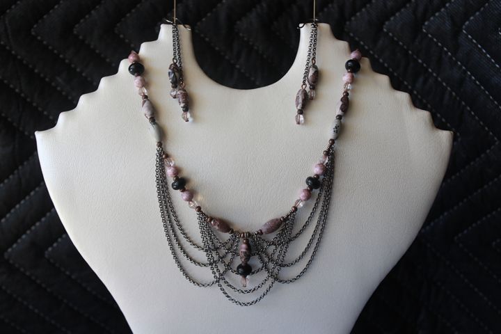 Picasso Bead Necklace and Earrings - Alysse's Pieces