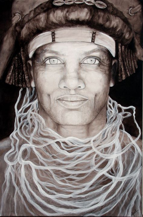 African warrior - Avril Art Painter