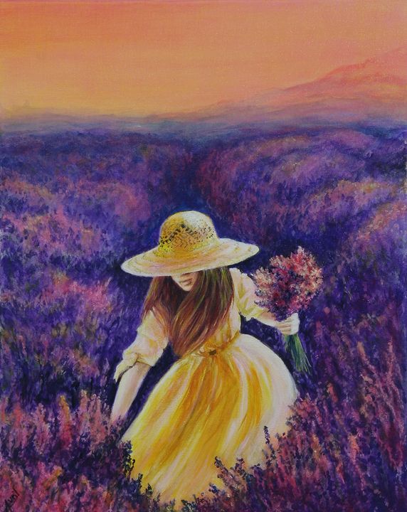 lavande girl - Avril Art Painter