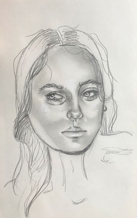 Face Study - Thea Schultz - Drawings & Illustration, People & Figures ...