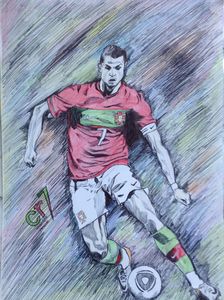 Painting Of Ronaldo In Gradnino Size 33354 Sq Cm  GranNino