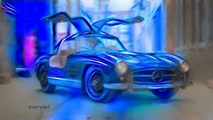 Mercedes 300sl Gullwing 1954 Everydai Digital Art Vehicles Transportation Automobiles Cars Mercedes Benz Artpal