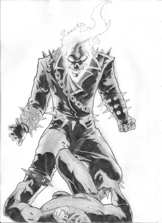 Ghost rider drawing with pencil colour sketch by jfztistdigohoho on  DeviantArt