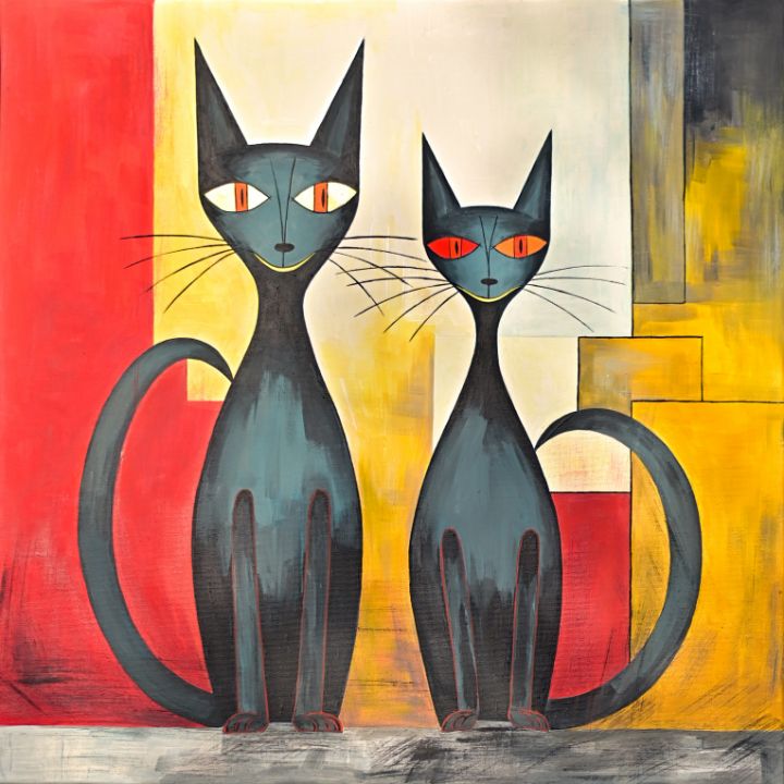 Jose y Maria cats - Viktoriia Gladkova - Paintings & Prints, Animals ...