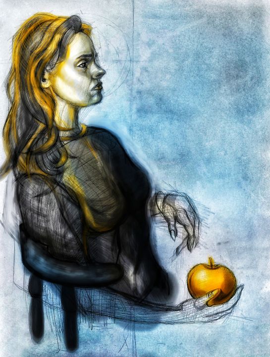 Golden apple - Daisik Kiminele - Paintings & Prints, People