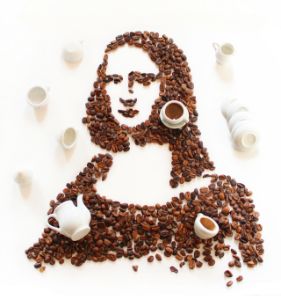 Mona Lisa Coffee Bean Art - Sarah Rosado