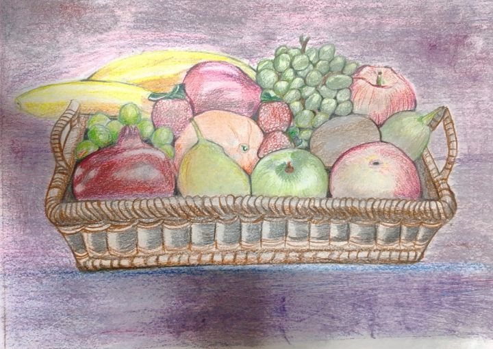 Aylish's OCA Learning Log: Drawing Fruit and Veg in Colour: Using Hatching  to Create Tone