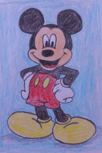 Micky mouse crayon drawing - Kavitha shilwanth - Paintings & Prints ...