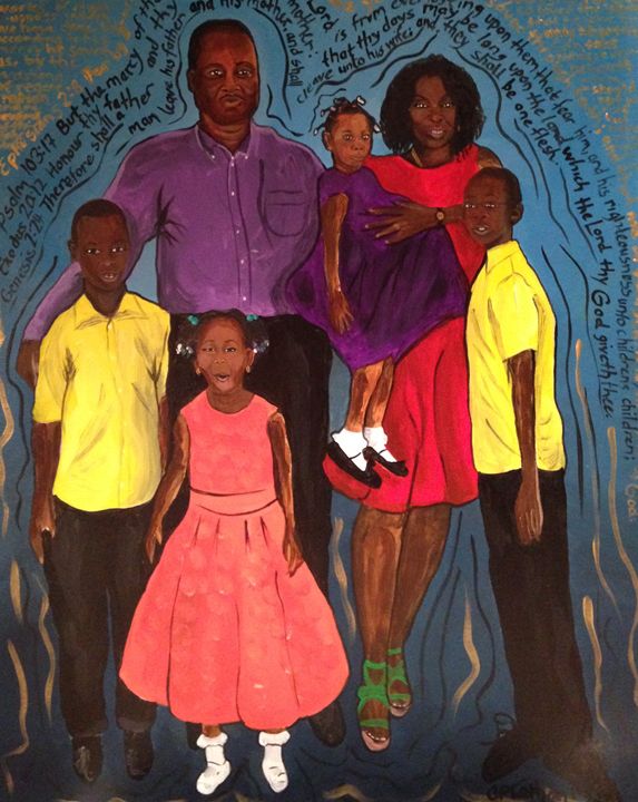 Blessed Family - Christie Pheona Lathan Art For You - Paintings