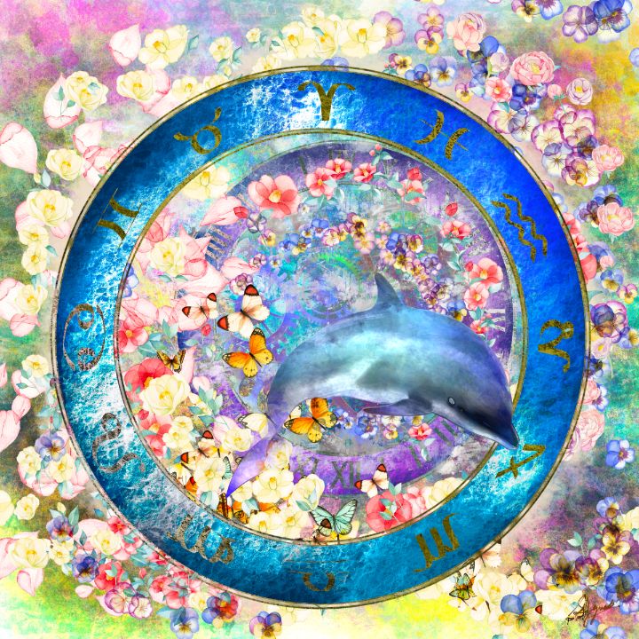 Dolphin Infinity Dolphins swimming in emerging realit - Infinite Torus - Digital Art ...