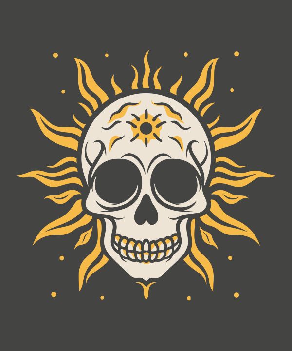 太陽神(Sun god) 油絵 5番目の太陽またはアステカの太陽神である那井オリン