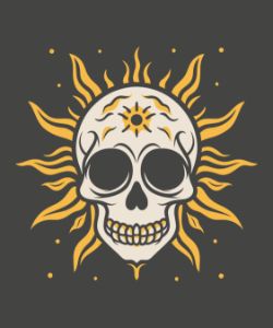 Solar Skull Radiating In The Sun - RadWorker - Digital Art