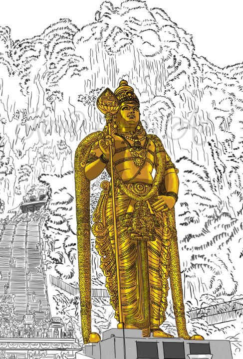Sketches for 2014 number 2  Lord Murugan statue  art fn