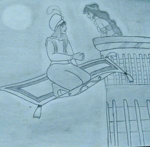 Aladdin and Jasmine at midnight